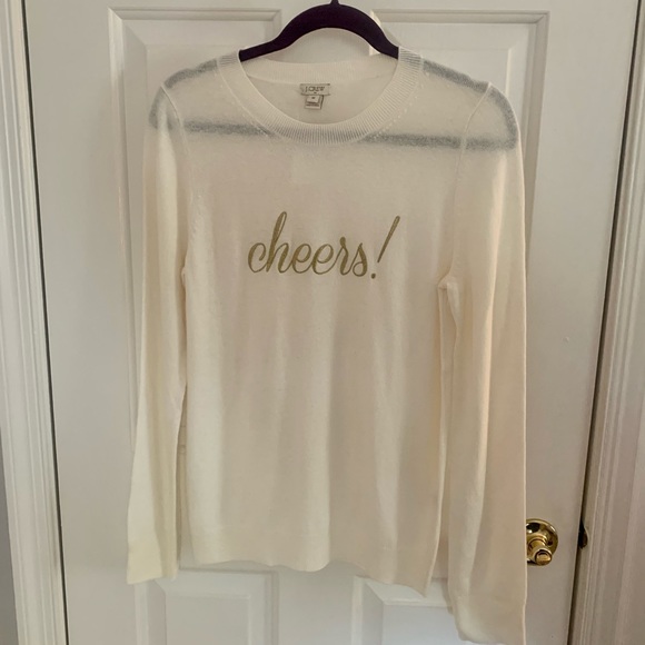 J Crew White Cheers Sweater | Poshmark